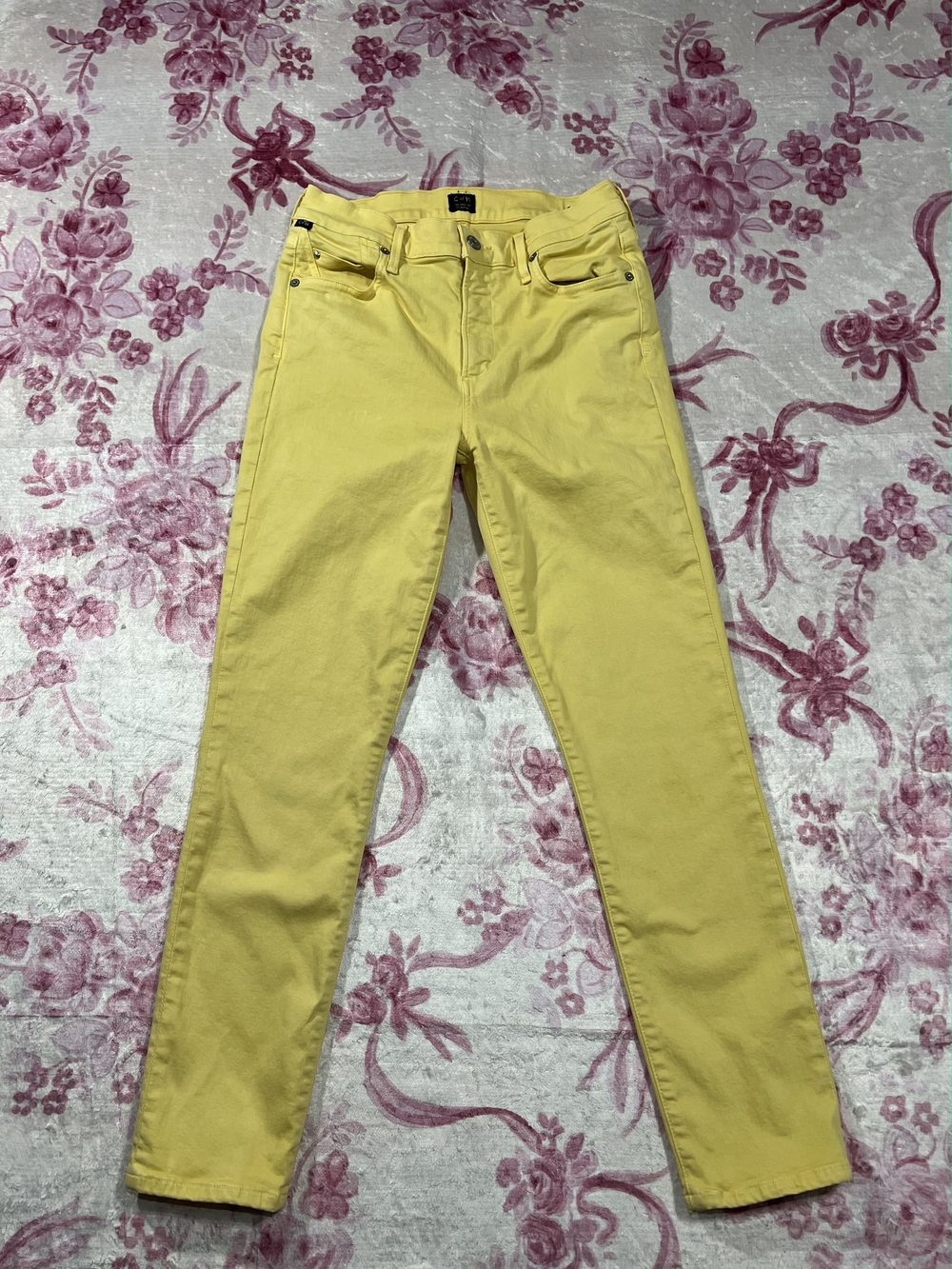 Citizens of Humanity Rocket Crop High Rise Skinny‎ Jeans Yellow Size 29 Ankle